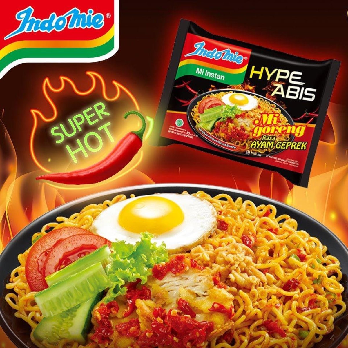 Indomie Indomie Hype Abis Mi Goreng Rasa Ayam Geprek Case