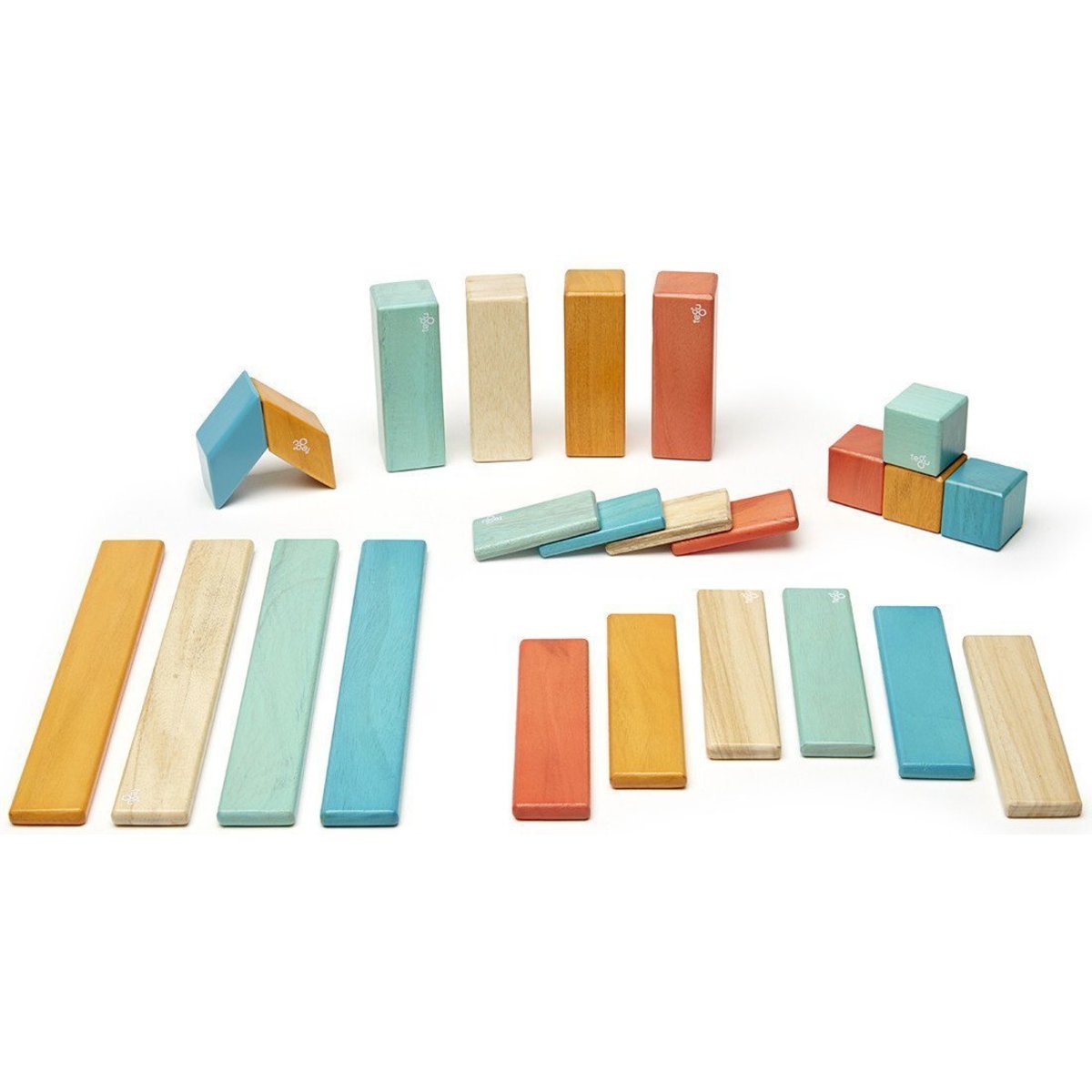 Magnetic Wooden Block 24 Pieces - Sunset