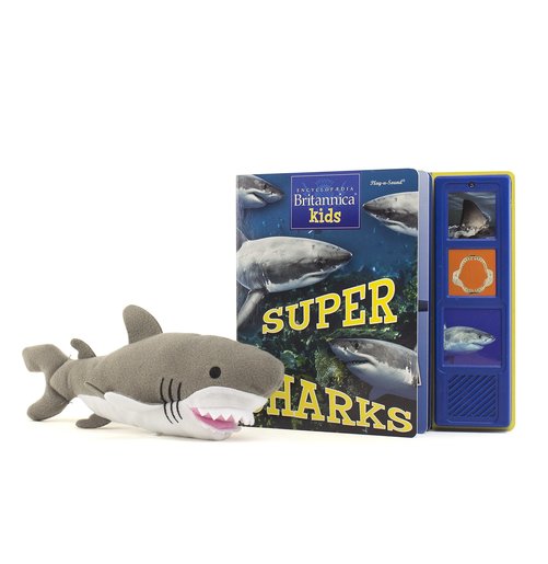 BRITANNIA, Encyclopedia Britannica Kids - Shark Sound Book and Shark Plush  - PI Kids Board book Parallel Import