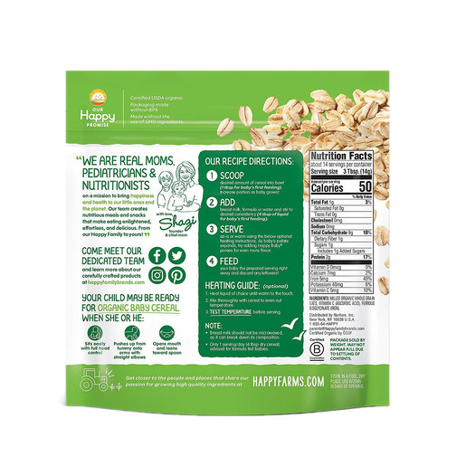 happy baby probiotic oatmeal cereal