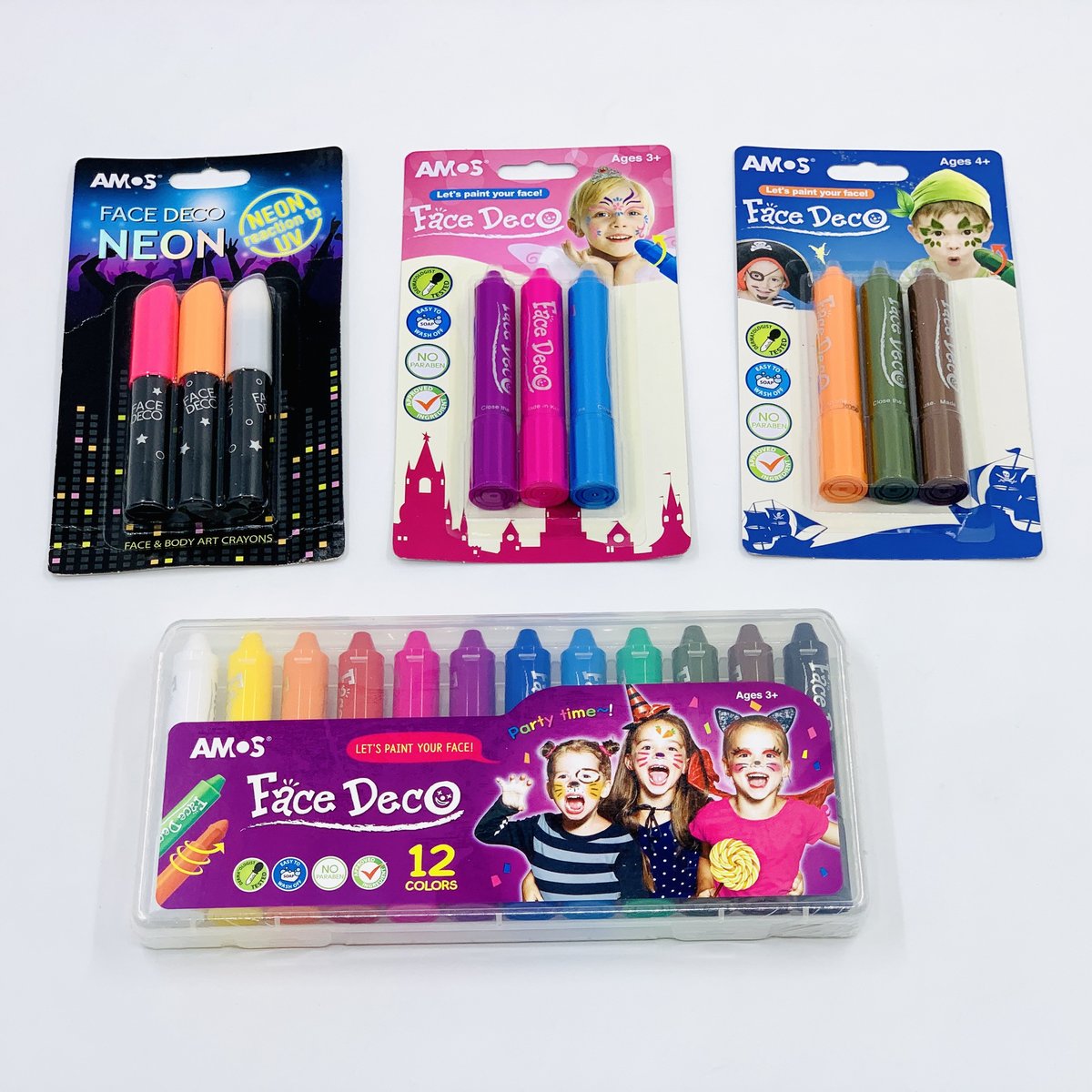 AMOS colorix Premium Silky Crayons Set ,Safe Non-toxic Washable for  Kindergarten Children 6/12/24/36 Colors Rotatable