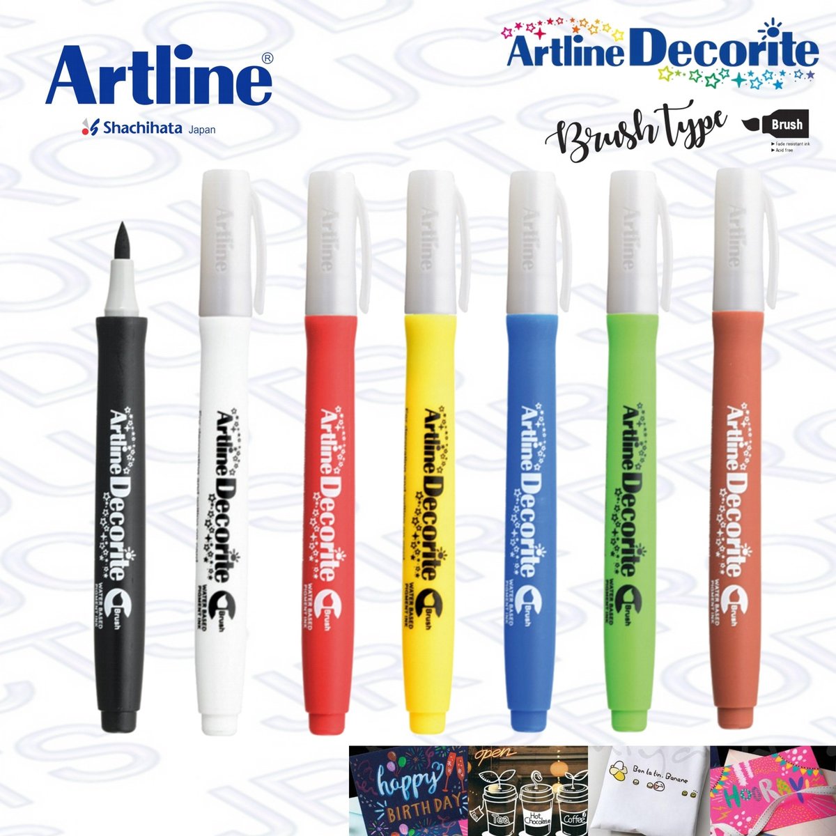 Artline  Japan Artline EDF-F Water-based DECORITE Brush Marker