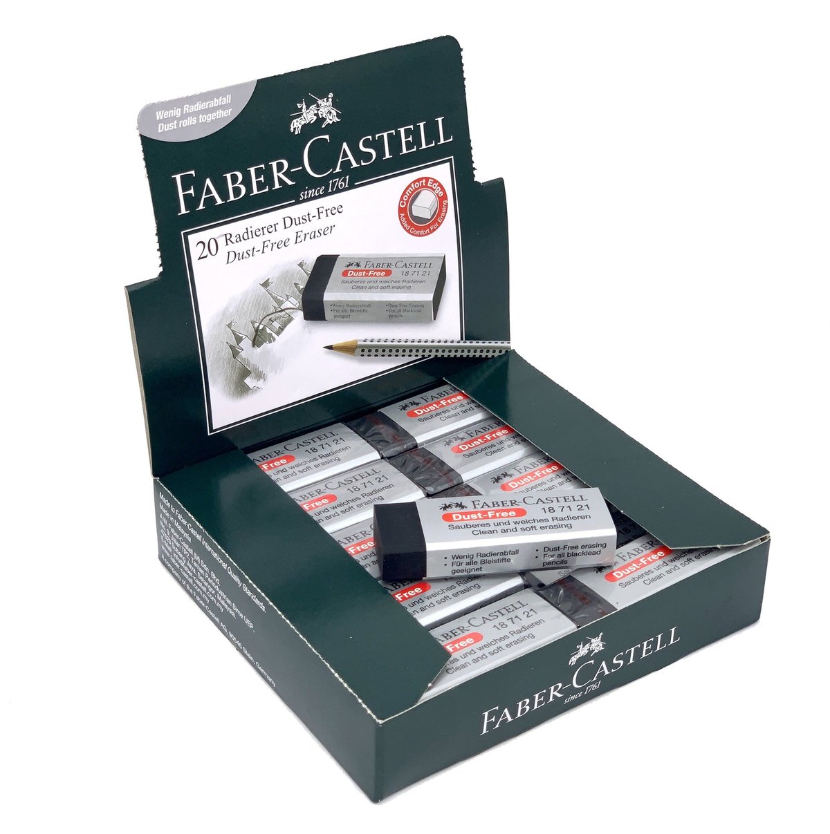 Faber-Castell Dust-Free 187121 Plastic Eraser, Black