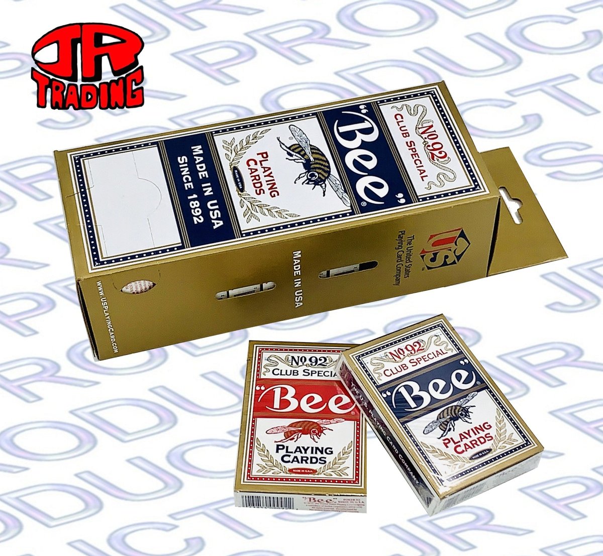 USA No.92 Bee Poker Playing Cards 12 sets (6 Blue + 6 Red)《HK Authorized》