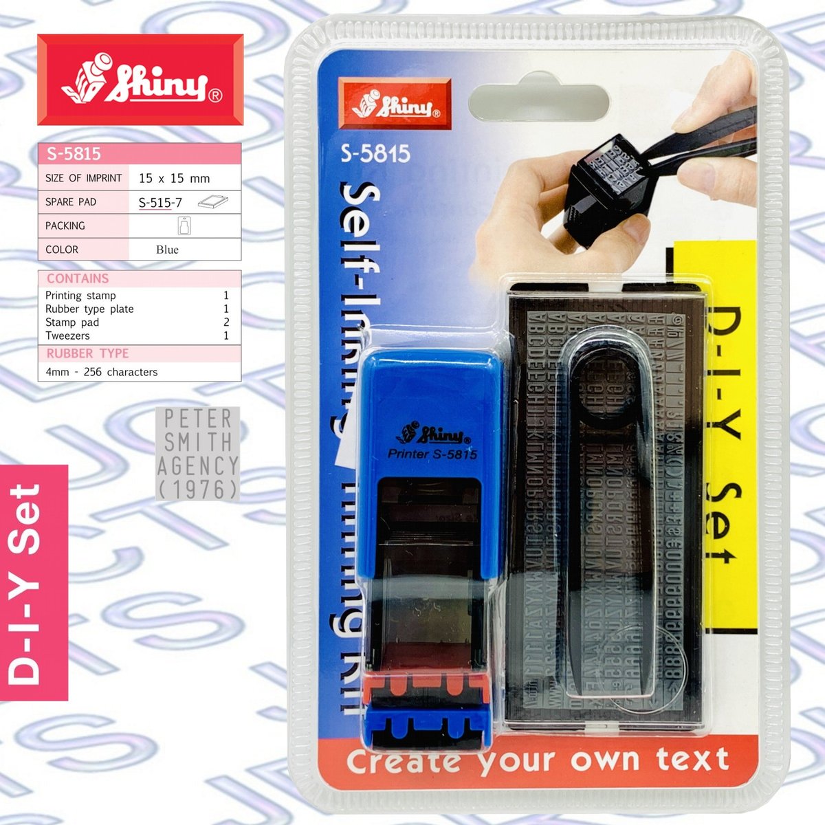 台灣 Shiny® S-5815 D.I.Y.字粒印章, 4mm 藍/紅《香港行貨》