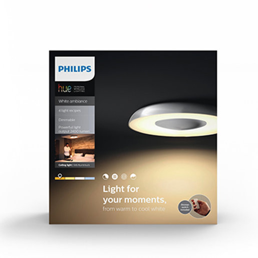 Philips Hue Still 32w Smart Led Ceiling Light 32613 Aluminium White Ambiance With Dimmer Color Metallic Gold Hktvmall The Largest Hk Ping Platform - Philips Hue Still White Ambiance Smart Ceiling Light Led