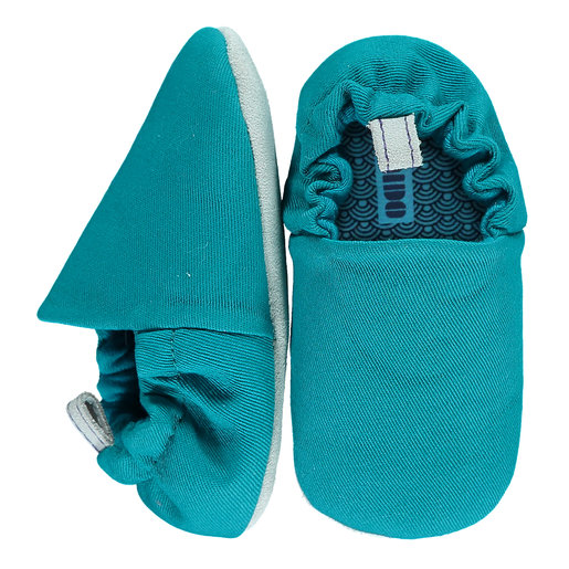 teal baby shoes