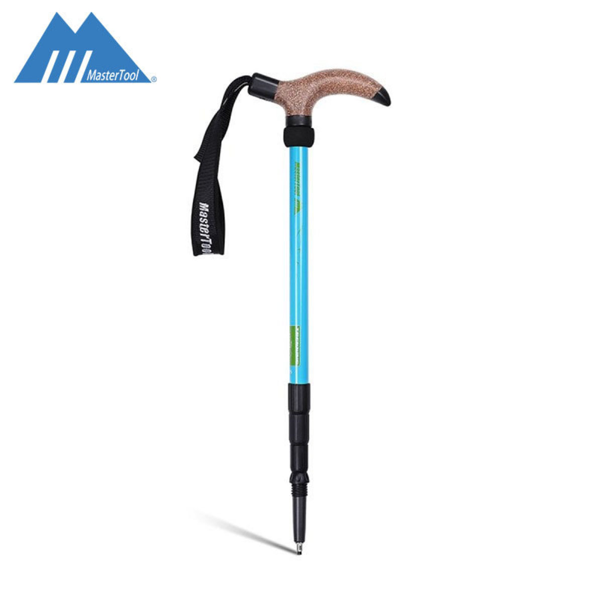 MasterTool | 戶外登山杖多功能爬山徒步手杖，航空7075超輕鋁合金行山杖（帶避震），戶外登山杖，超輕超短T柄，收縮後49cm長 ...
