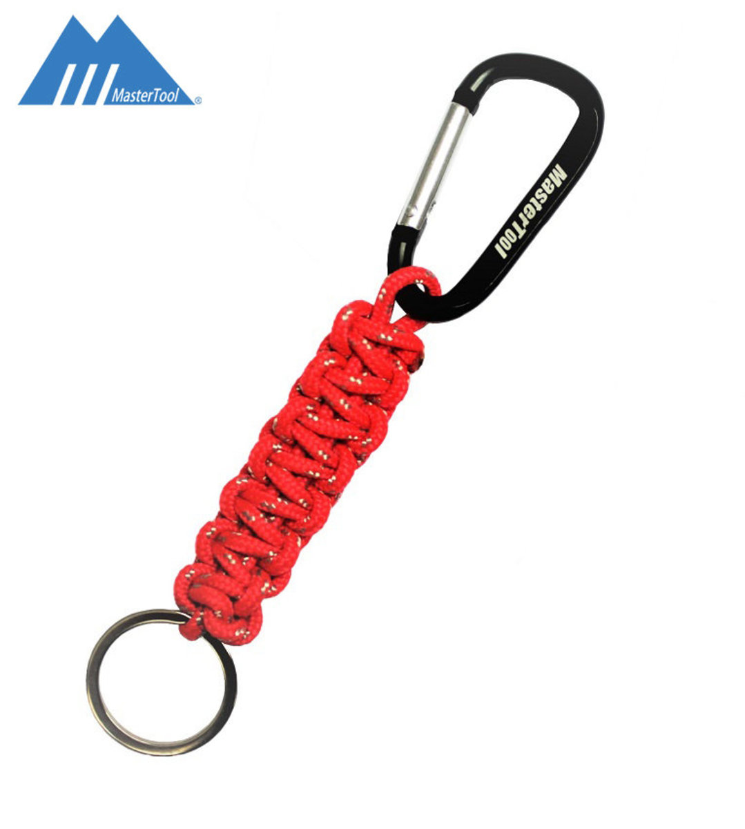 鑰匙扣帶登山扣 - 單件蠟芯傘繩掛繩，帶有火種編織傘繩掛繩夾,適用於鑰匙,Paracord ，背包挂件，手繩，登山扣鑰匙扣夾