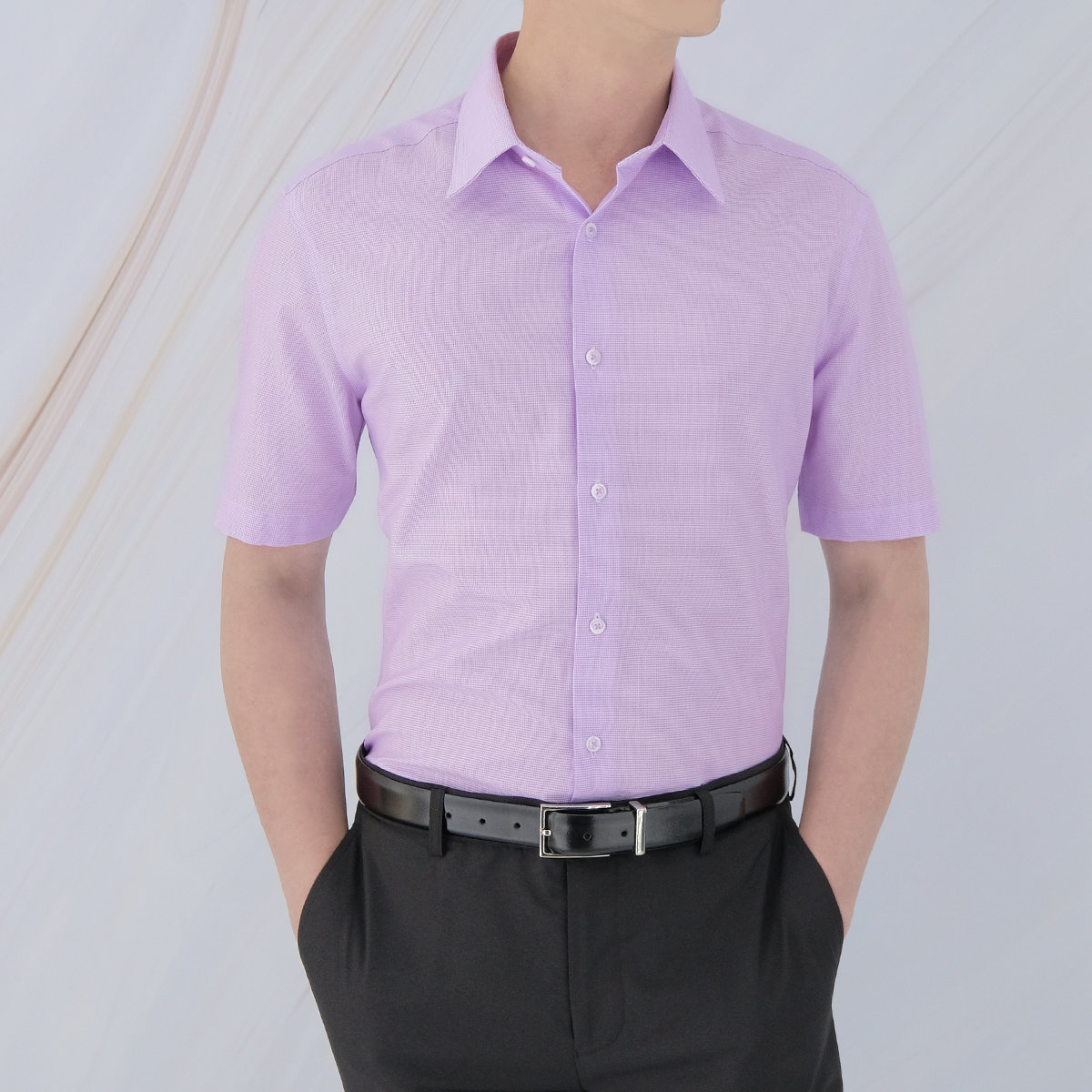 Men's Cotton Blend Dobby Short Sleeve 
