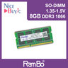 8GB SODIMM DDR3-1866 16-Chips 1.35-1.5V 電腦記憶體 內存條 for PC Notebook Laptop 電腦內存