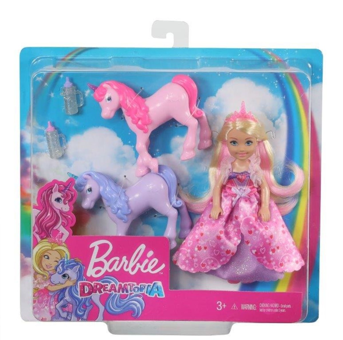 barbie dreamtopia princess doll and purple unicorn