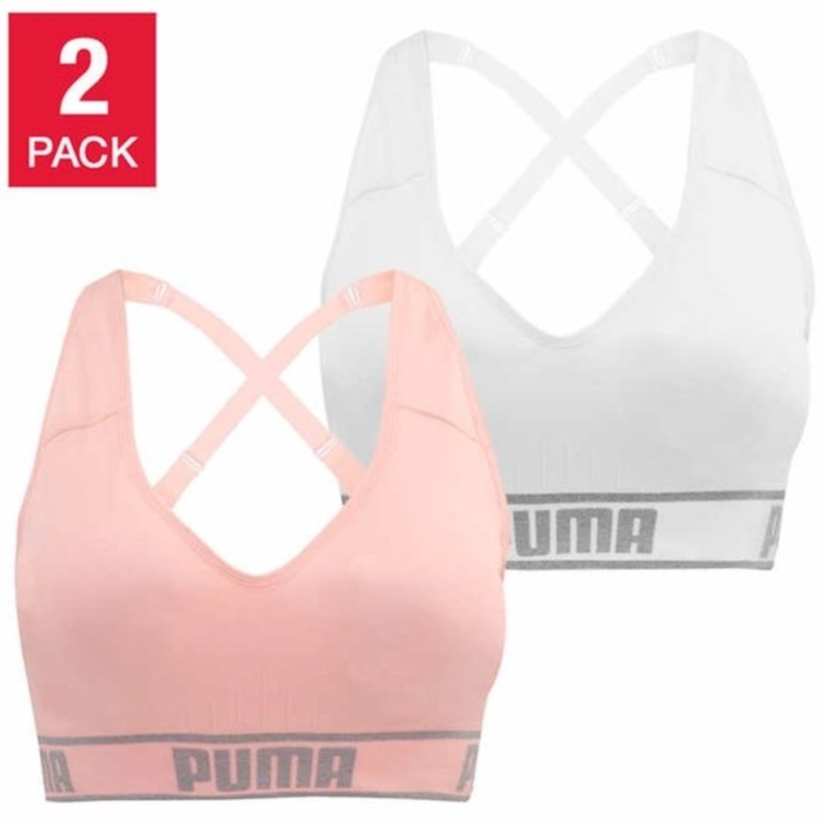 puma 2 pack seamless sports bra