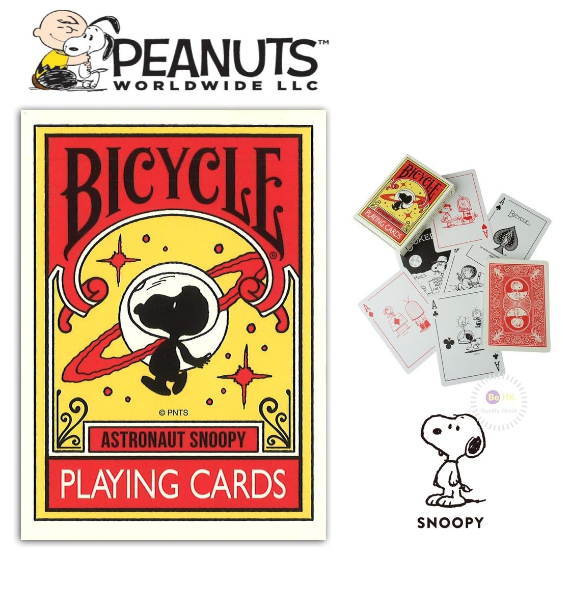 bicycle astronaut snoopy playing cards