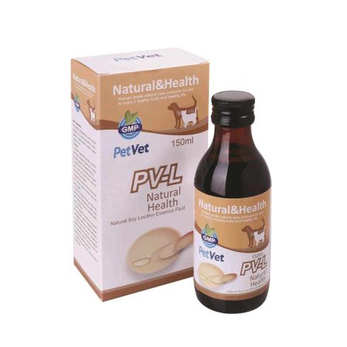 【對抗皮膚疾病】PV-L 卵磷脂美毛液 Natural Soy Lecithin Essence Fluid 150ml + 隨機PetVet試用裝 30ml (香港行貨) 寵物專用