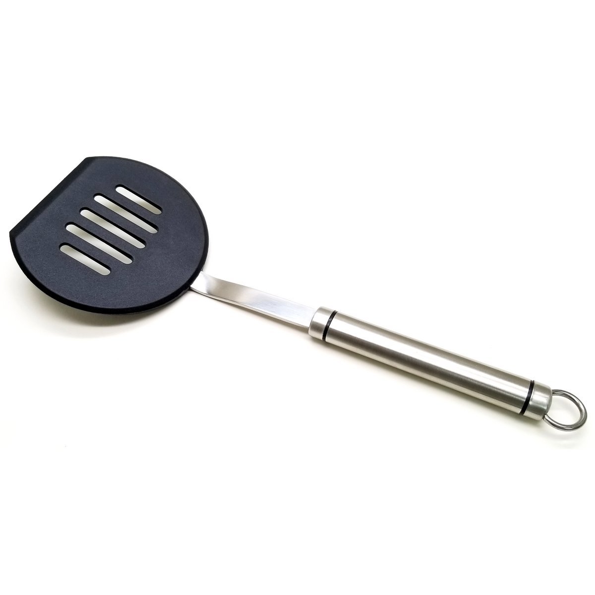 Nylon round turner with high-grade stainless steel handle