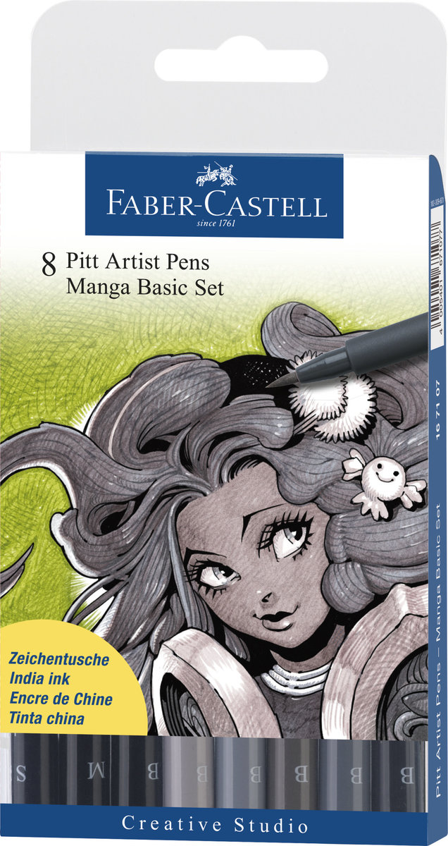 Faber-Castell | India ink Pitt Artist Pen Basic , Wallet of 8 | HKTVmall The HK Platform