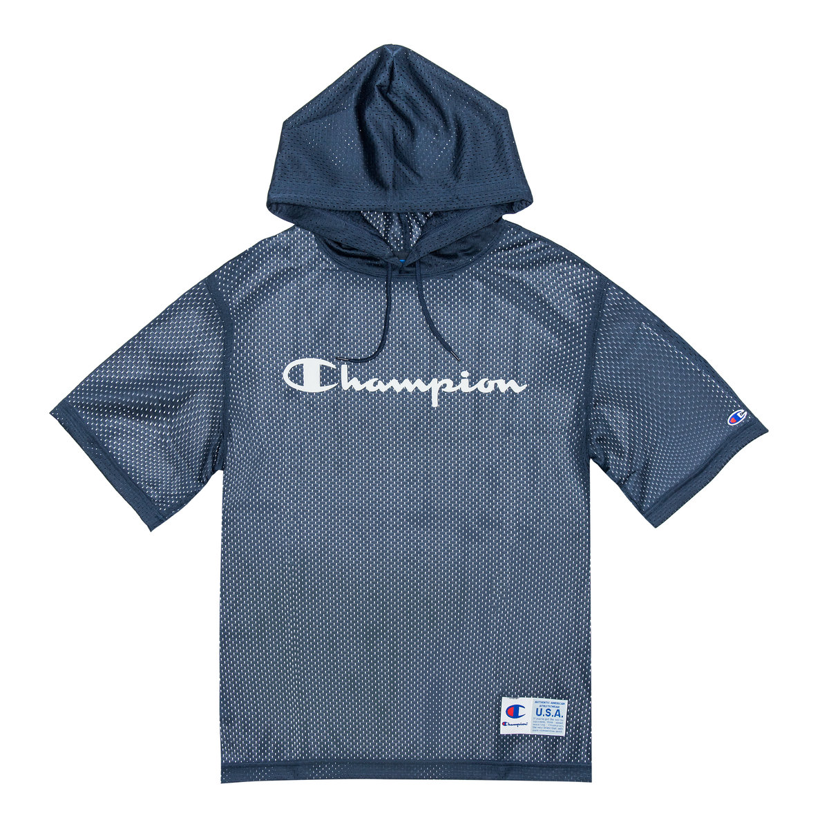 blue and black champion hoodie