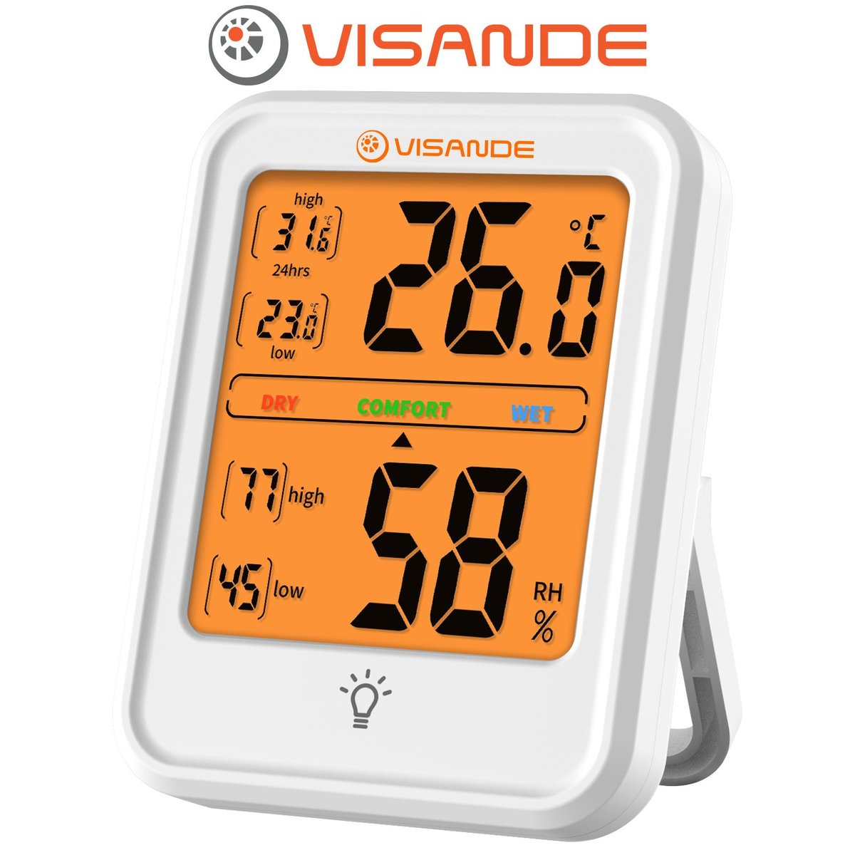 室內輕觸背光溫度計及濕度計 2.8 吋電子顯示 (HTM01)