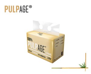 Pulpage 100% 純竹漿抽取式面紙軟包裝 90抽 [優惠12包裝] 3包裝 x 12條