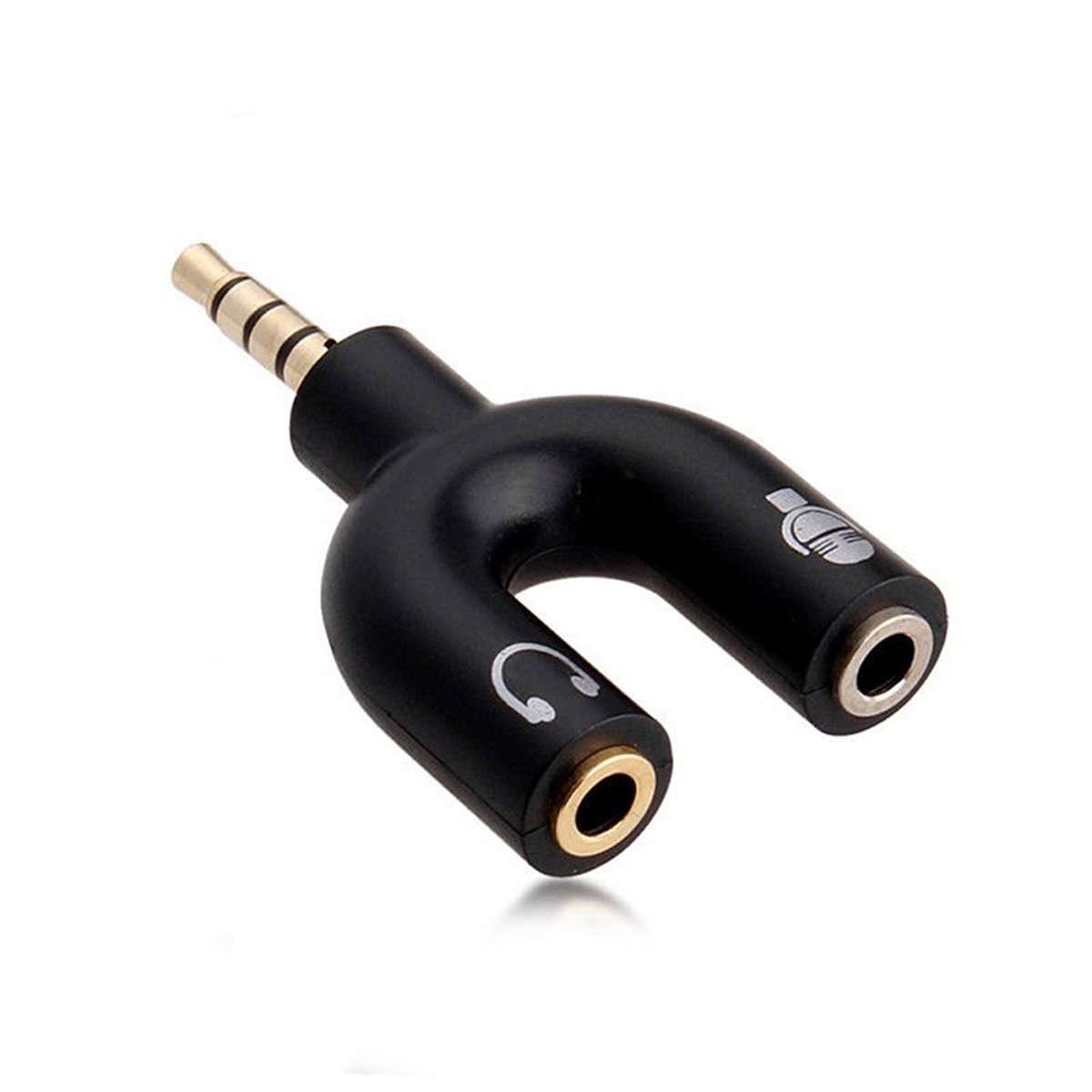 3.5mm Headphone Mic Audio Cable Female to Dual Male Converter Adapter For PC ~bp 