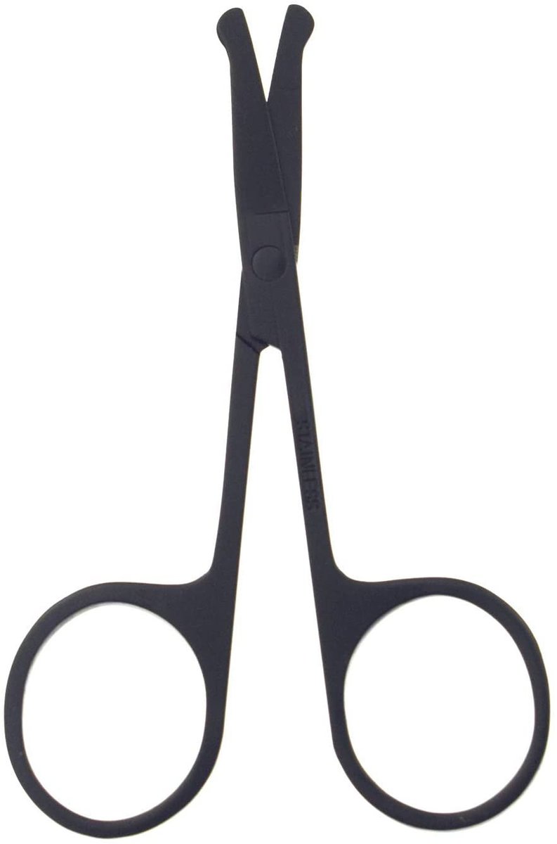 Black Small Eyebrow Nose Hair Scissors Cut Manicure Facial Trimming Makeup Tool Stainless Steel
