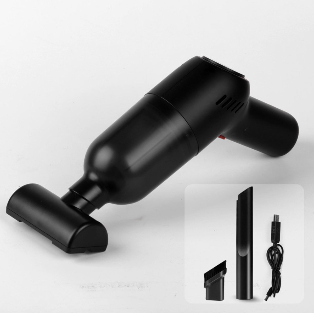 (黑色) 便攜式無線塵蟎吸塵機  無線吸塵器 充電大功率 車用吸塵器 強力吸塵器USB 家用小型迷你吸塵器 8000pa 超大吸力吸塵器 手提無線吸塵器 吸塵機 