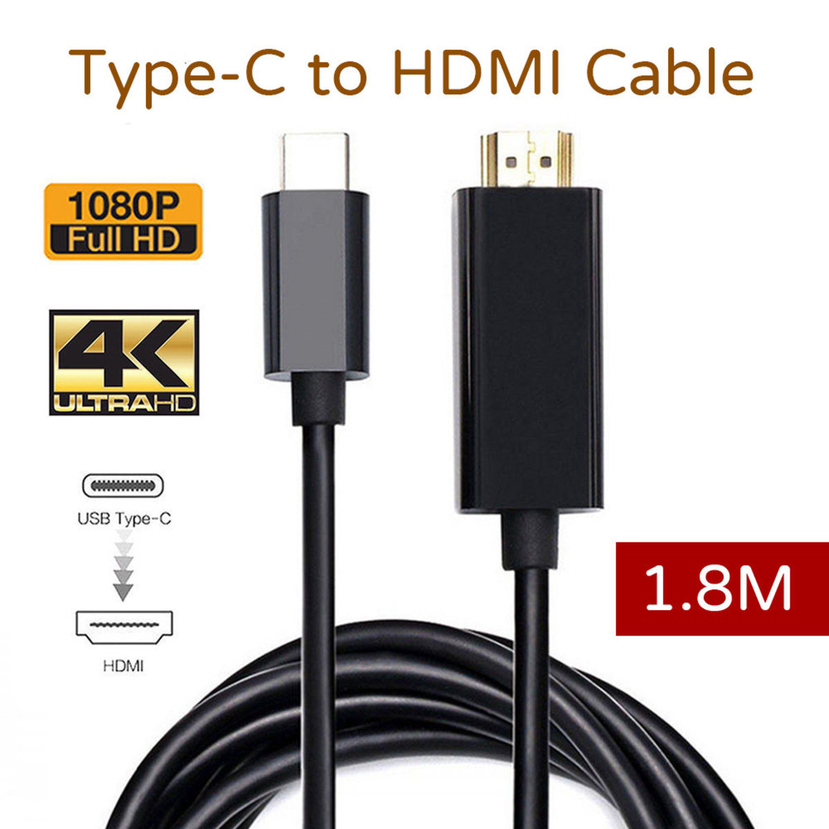 日本暢銷 | USB C To HDMI Cable USB Type C To HDMI 4K Cord For Samsung S10 S21 Ultra sony | Largest HK Shopping Platform