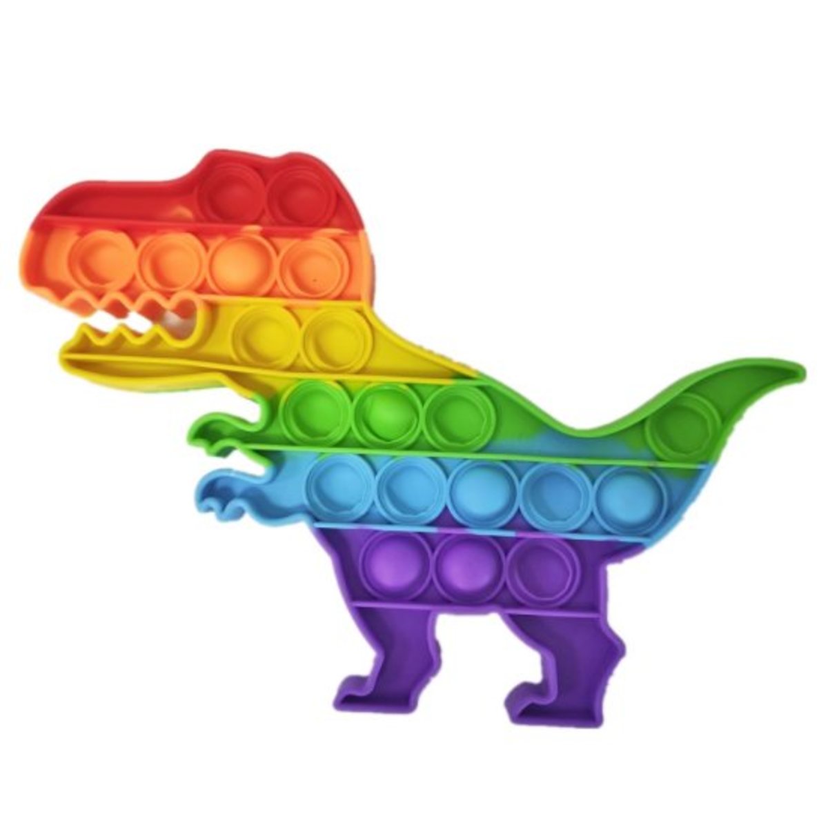 Pop It Fidget Toy Dinosaur in Rainbow 