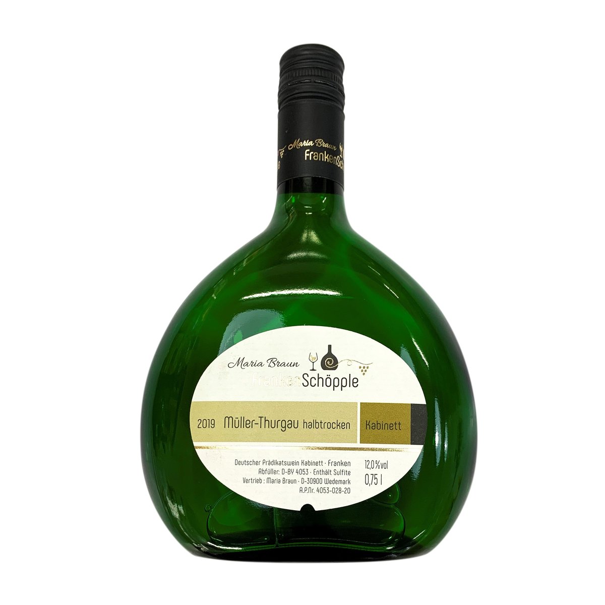 德國弗蘭肯產區 2019 米勒-圖高葡萄 (Kabinet) 半干白葡萄酒 ~75cl /樽
