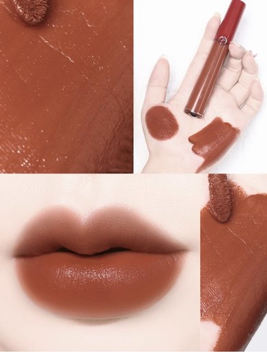 matte red brown lipstick