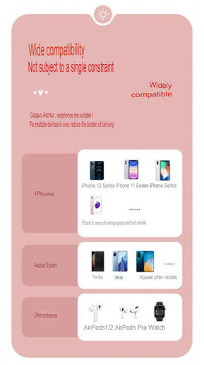 Agrade 粉紅色 磁吸無線充電器22 5w Magsafe磁吸式5000mah外置電自帶化妝鏡內置補光燈三檔補光燈大容量充電器