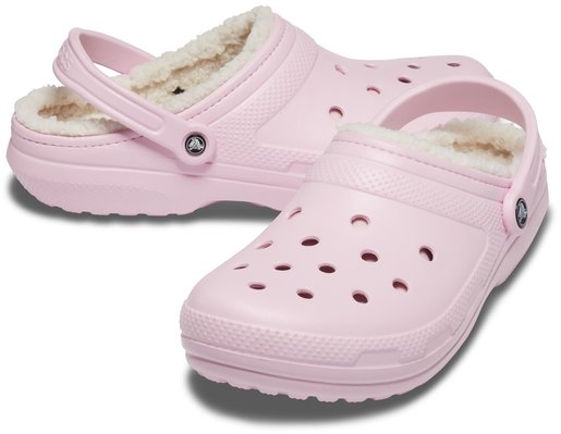 pink classic lined crocs