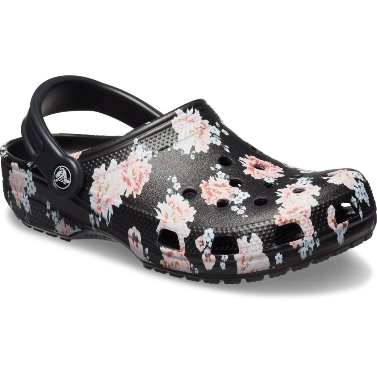 black crocs with flowers