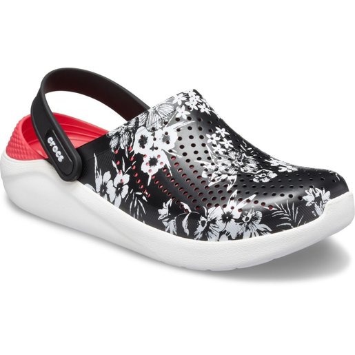 white crocs with flowers