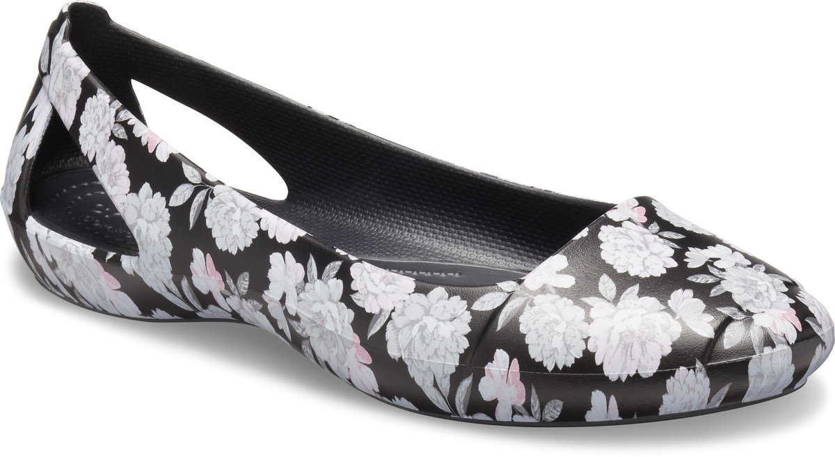 black crocs with flowers