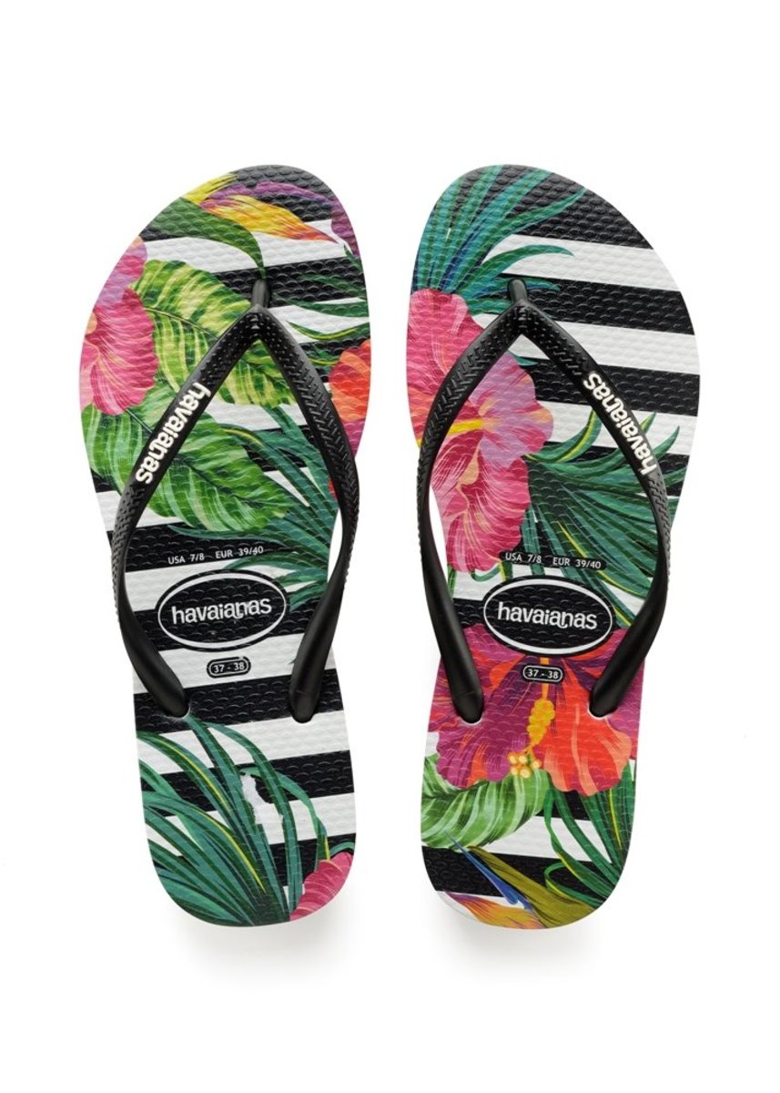 floral flip flops