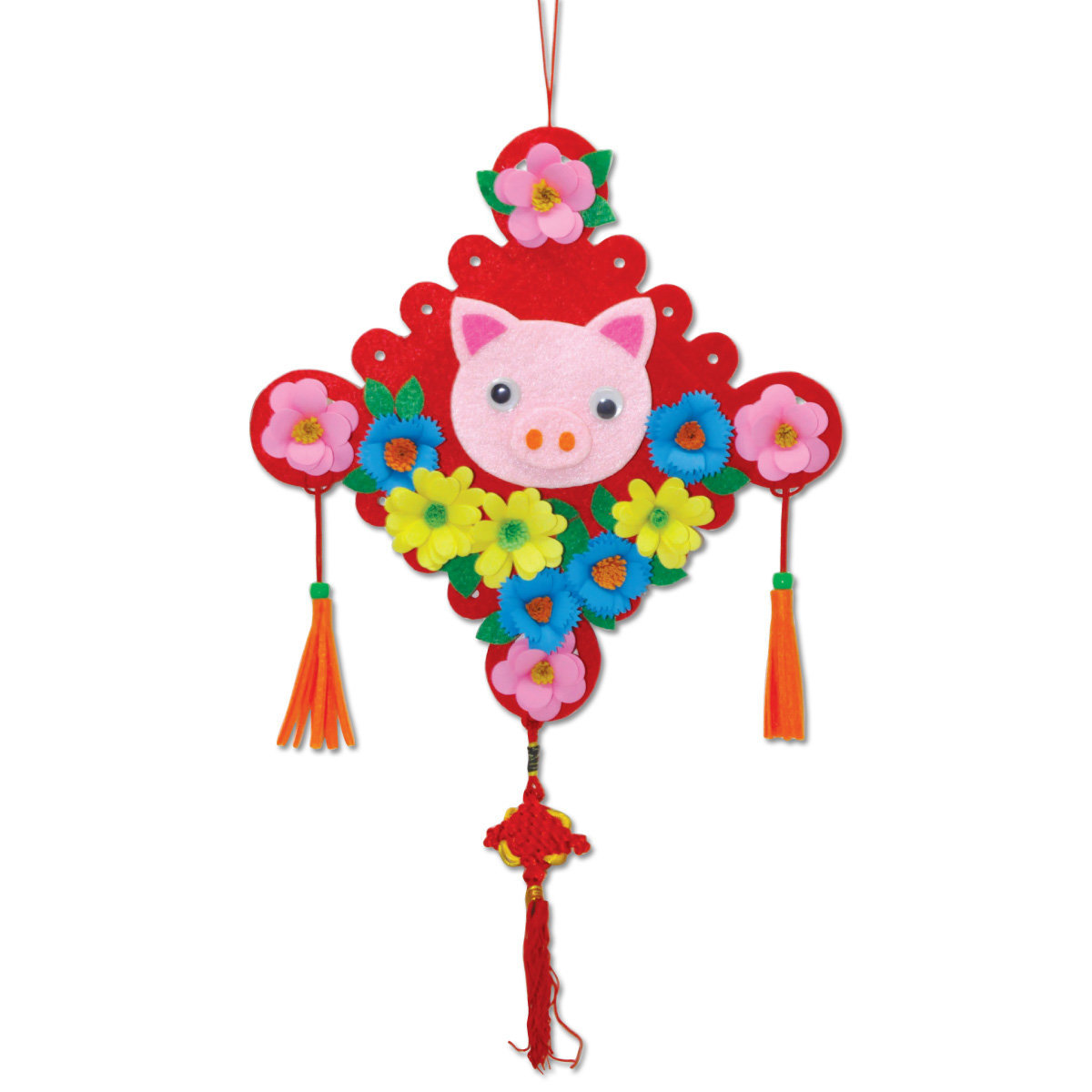 Mei Sum Art 如意捲紙花吊飾 豬仔 Diy 金魚黃 桃紅 大紅色隨機 Hktvmall 香港最大網購平台