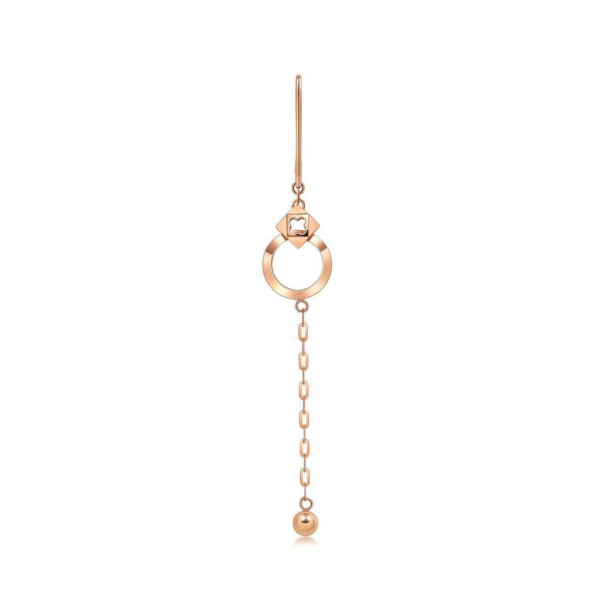 Minty Collection 18K Rose Gold Four Leaf Single Earring
