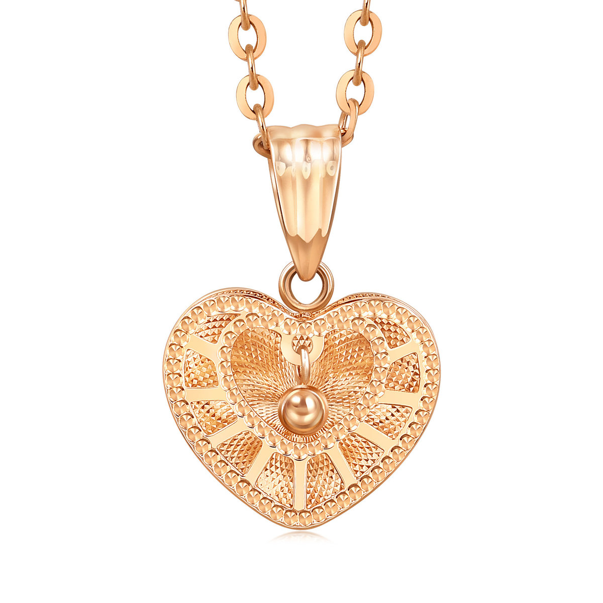 Minty Collection 18K Rose Gold Love Heart Pendant