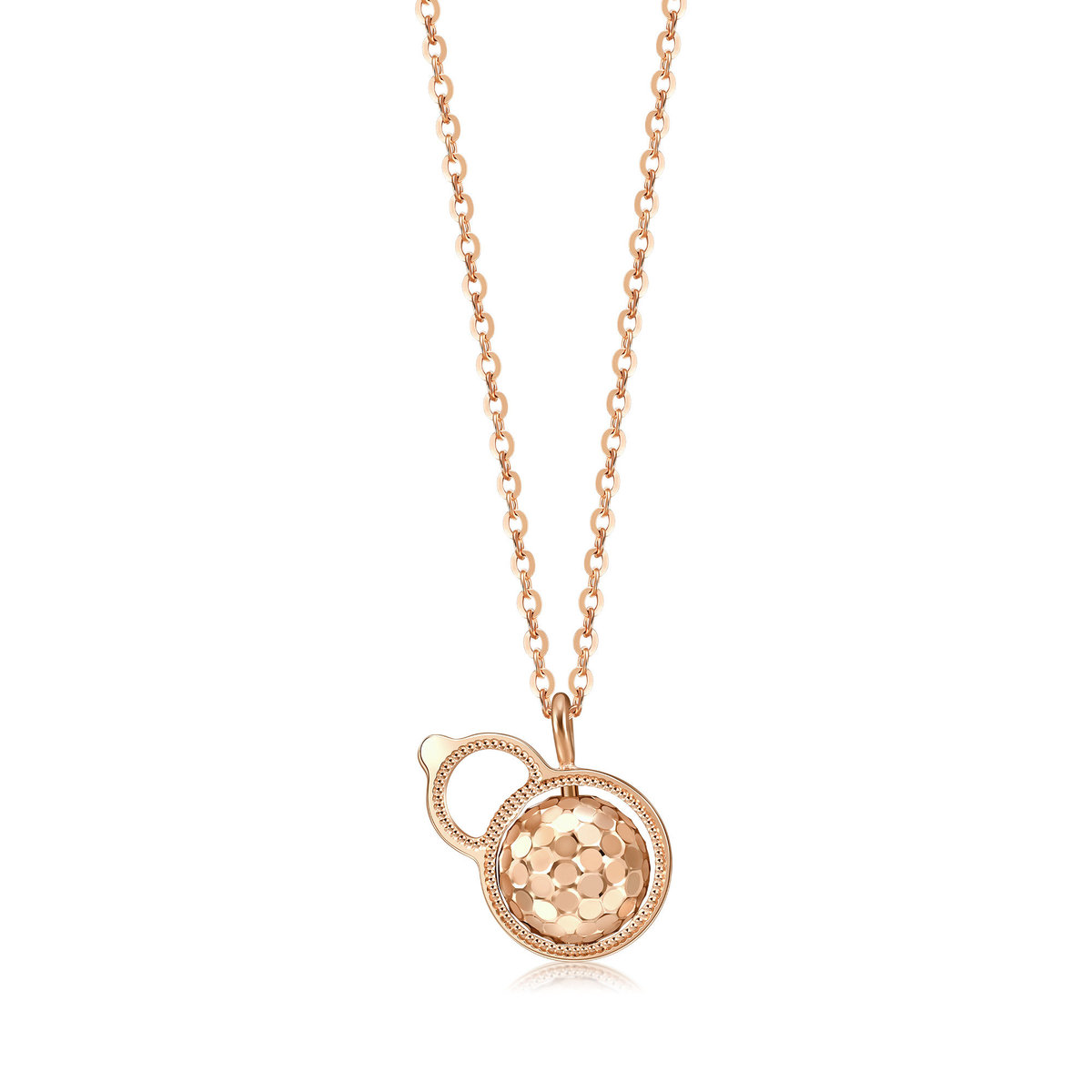 Minty Collection 18K Rose Gold Diamond Gourd Wulu Necklace