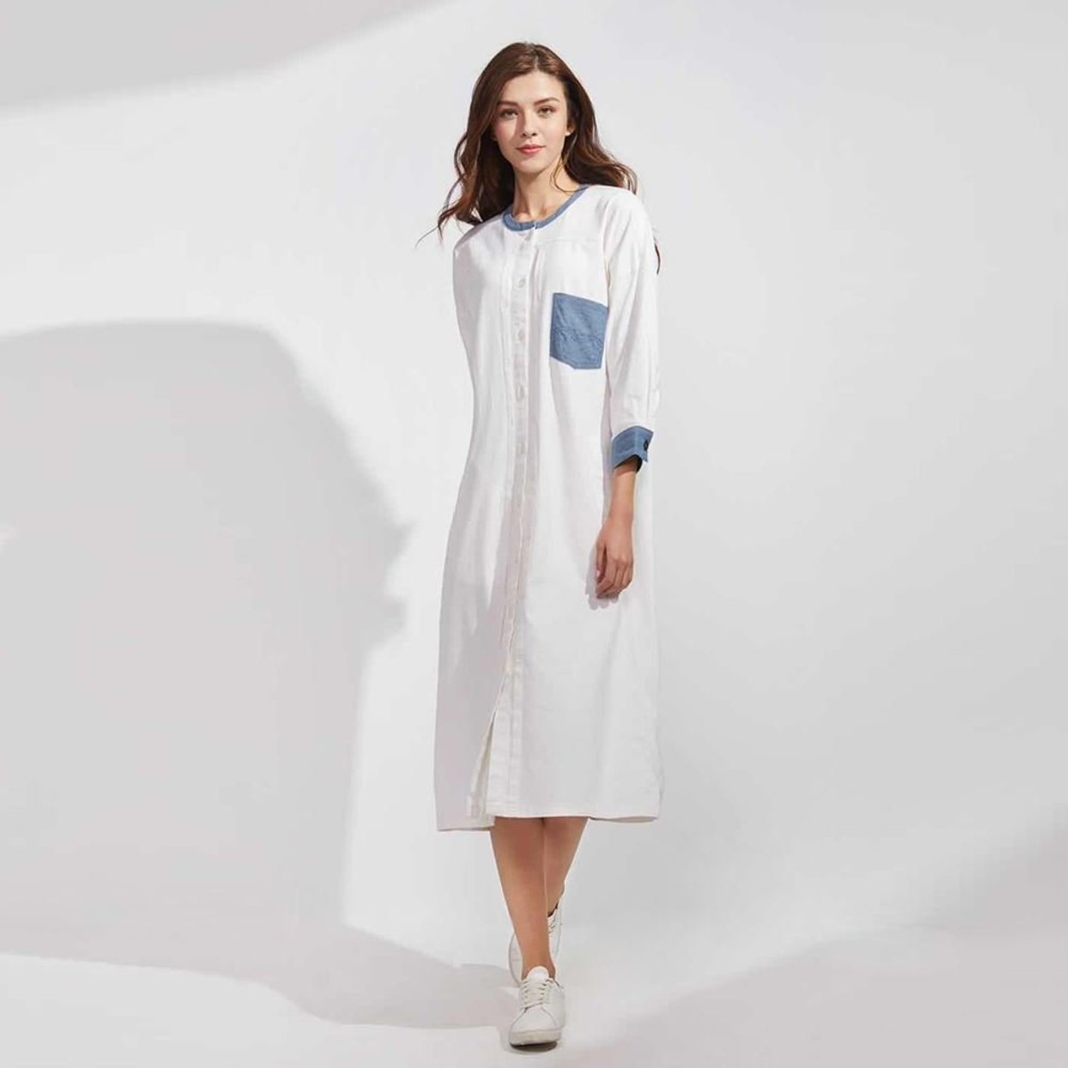 all white shirt dress