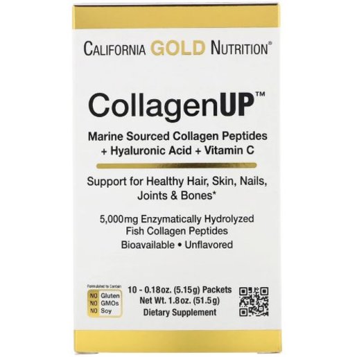 California Gold Nutrition Marine Hydrolyzed Collagen Hyaluronic Acid Vitamin C Unflavored 10 Packets 5 15g Each Hktvmall Online Shopping