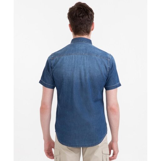 polo short sleeve denim shirt