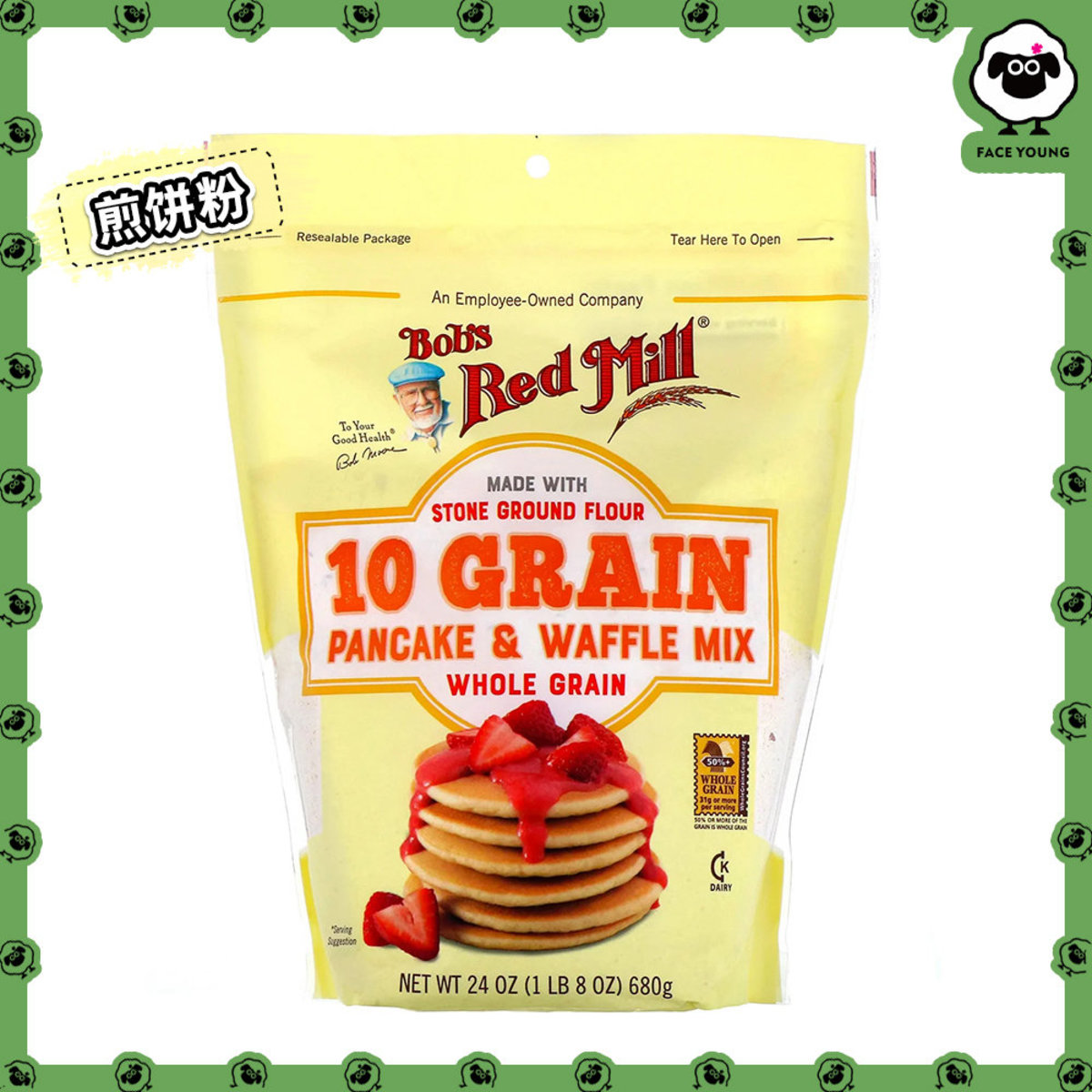 10 Grain Pancake & Waffle Mix, Whole Grain, 27 oz (680 g)(Parallel import)
