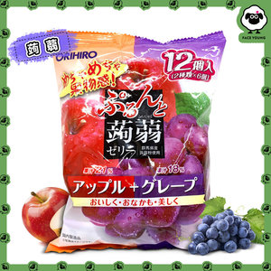 Orihiro 日本製-蘋果+紫葡萄水果味蒟蒻果凍240g（12個裝）【平行進口】