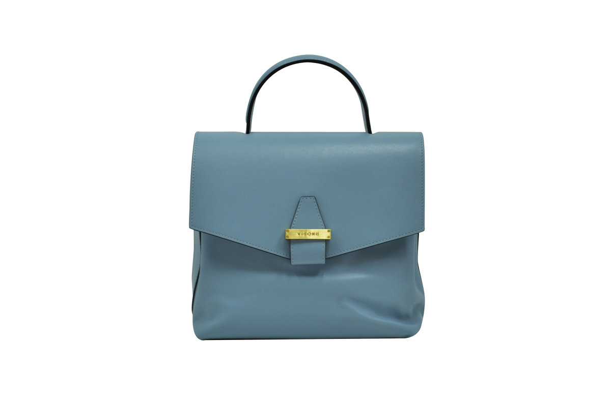 leather handbags blue