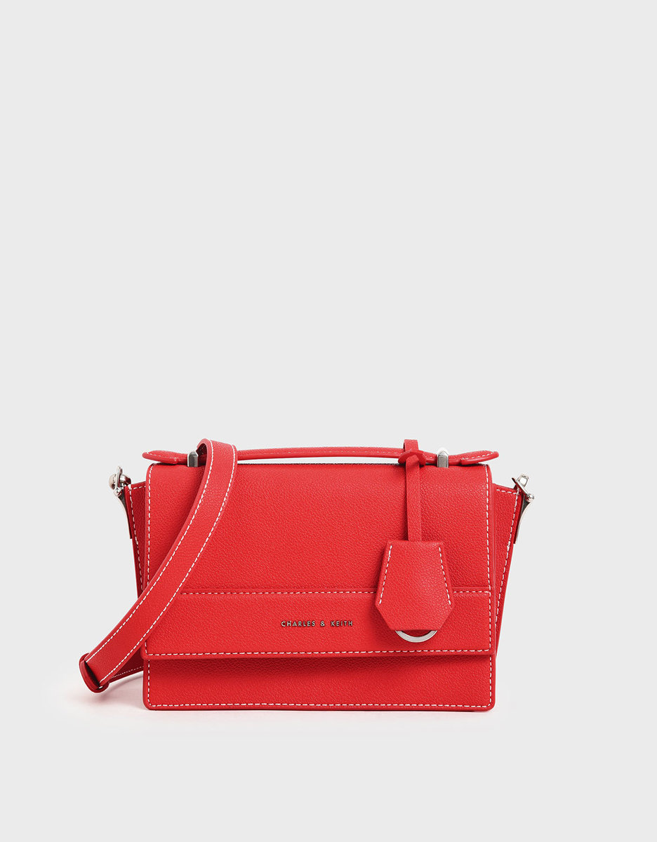 charles & keith red bag