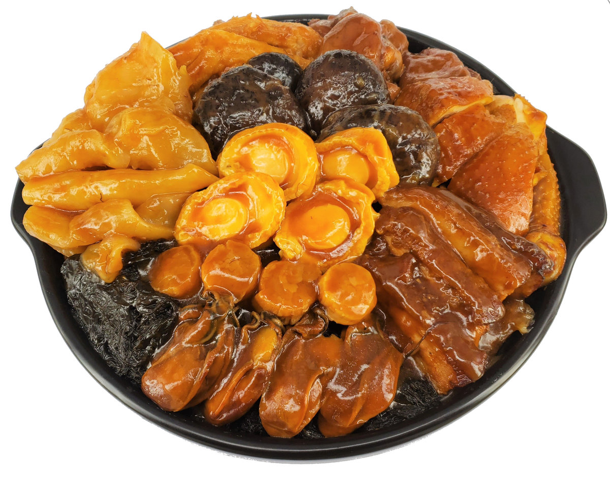 1件裝  金裝鮑如意盆菜 （4位用）熟食/加熱即可食用/新春發財賀年