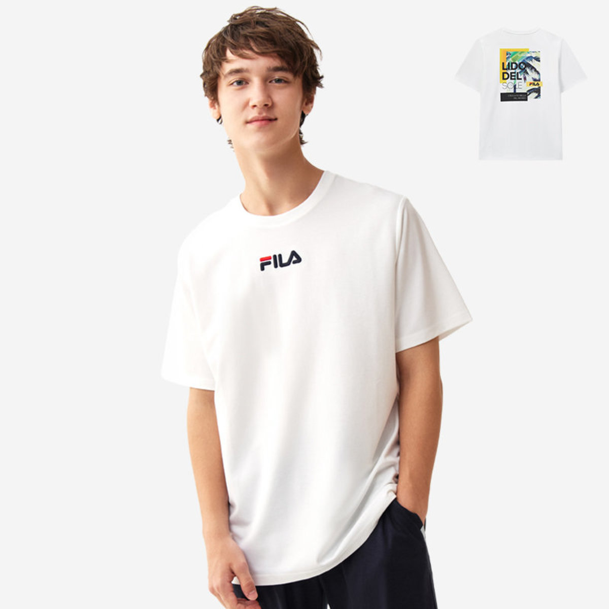 Embroidery FILA Logo Palm Tree Print 